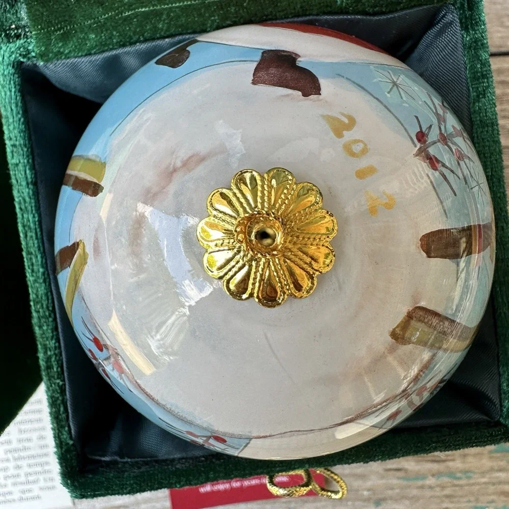 Pier 1 Li‎ Bien Glass Christmas Ornaments Santa Snowman Angels Box Set Of 2